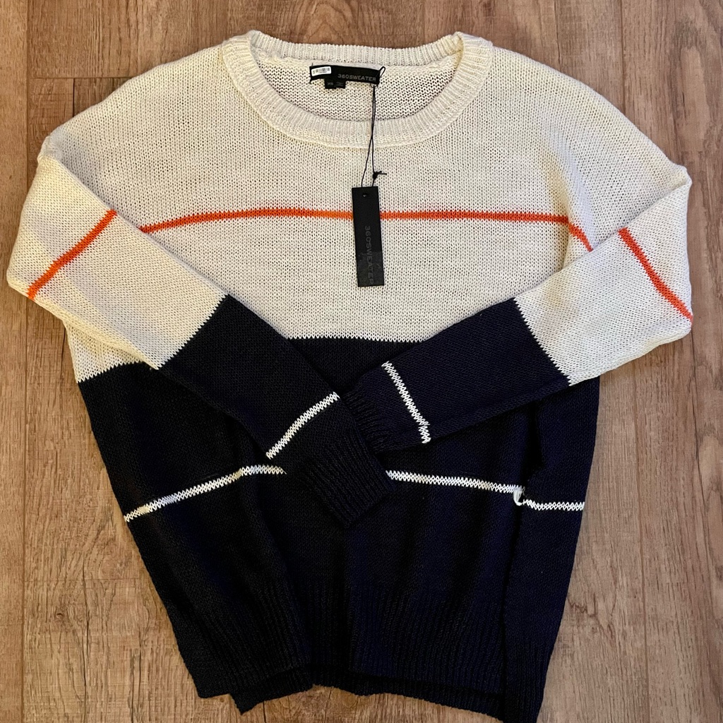 Nwt 360 Sweater Colorblock Crewneck Sweater Size Xs